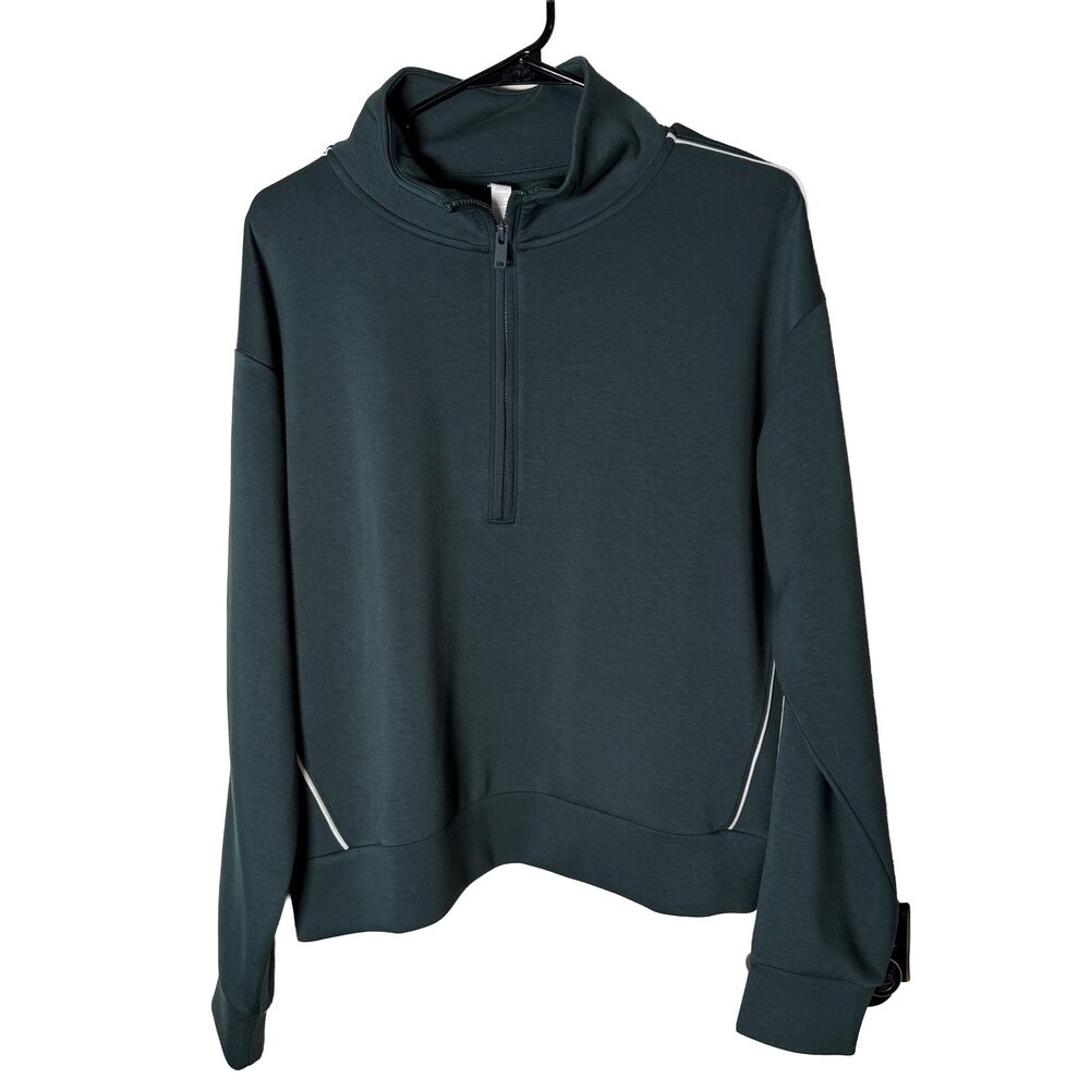 Z By Zella Women - Green Half Zip Sweatshirt Medium Rayon Polyester Spandex - Si